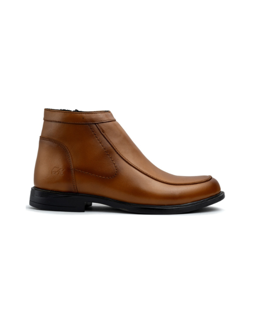 Zipper Leather Ankle Boot | EM2